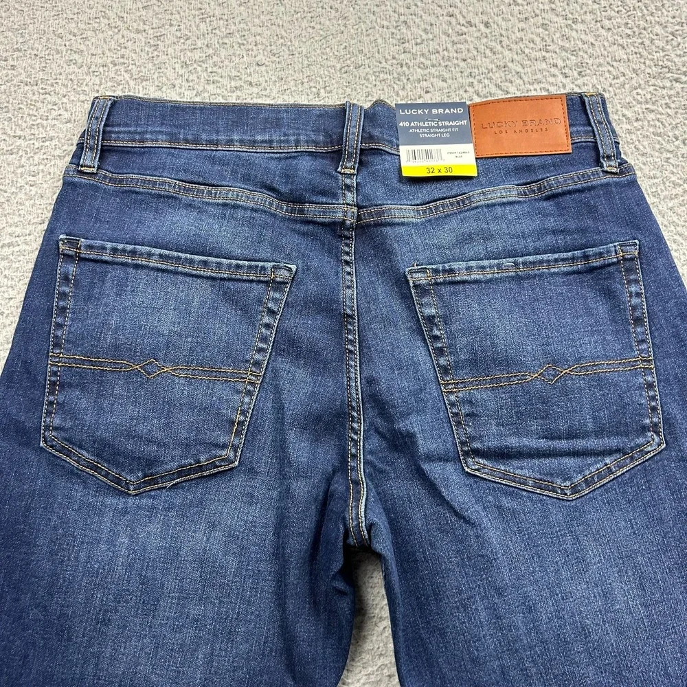 New Lucky Brand Jeans Mens 32x30 Blue 410 Athletic Straight Casual Denim